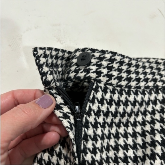 Vintage Compagnie Int’l EXPRESS Black white Houndstooth Wool Skirt size 10 - Picture 10 of 14